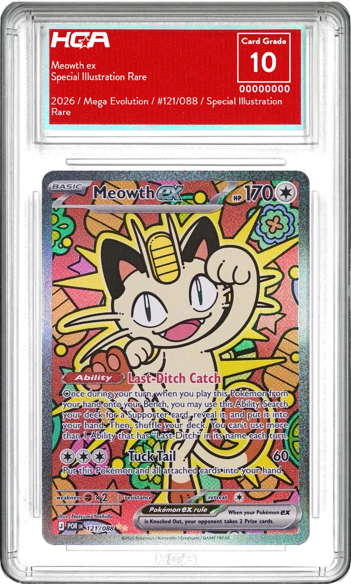 HGA slab: Meowth ex, graded 10